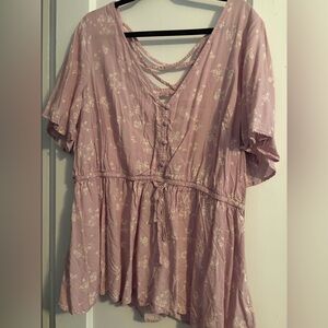 Torrid Pink Floral Blouse